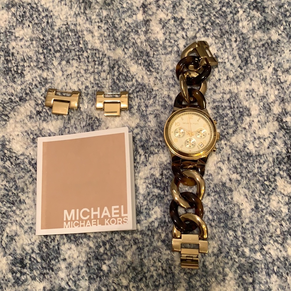 MICHAEL Michael Kors acrylic gold/tortoise watch - Picture 7 of 7